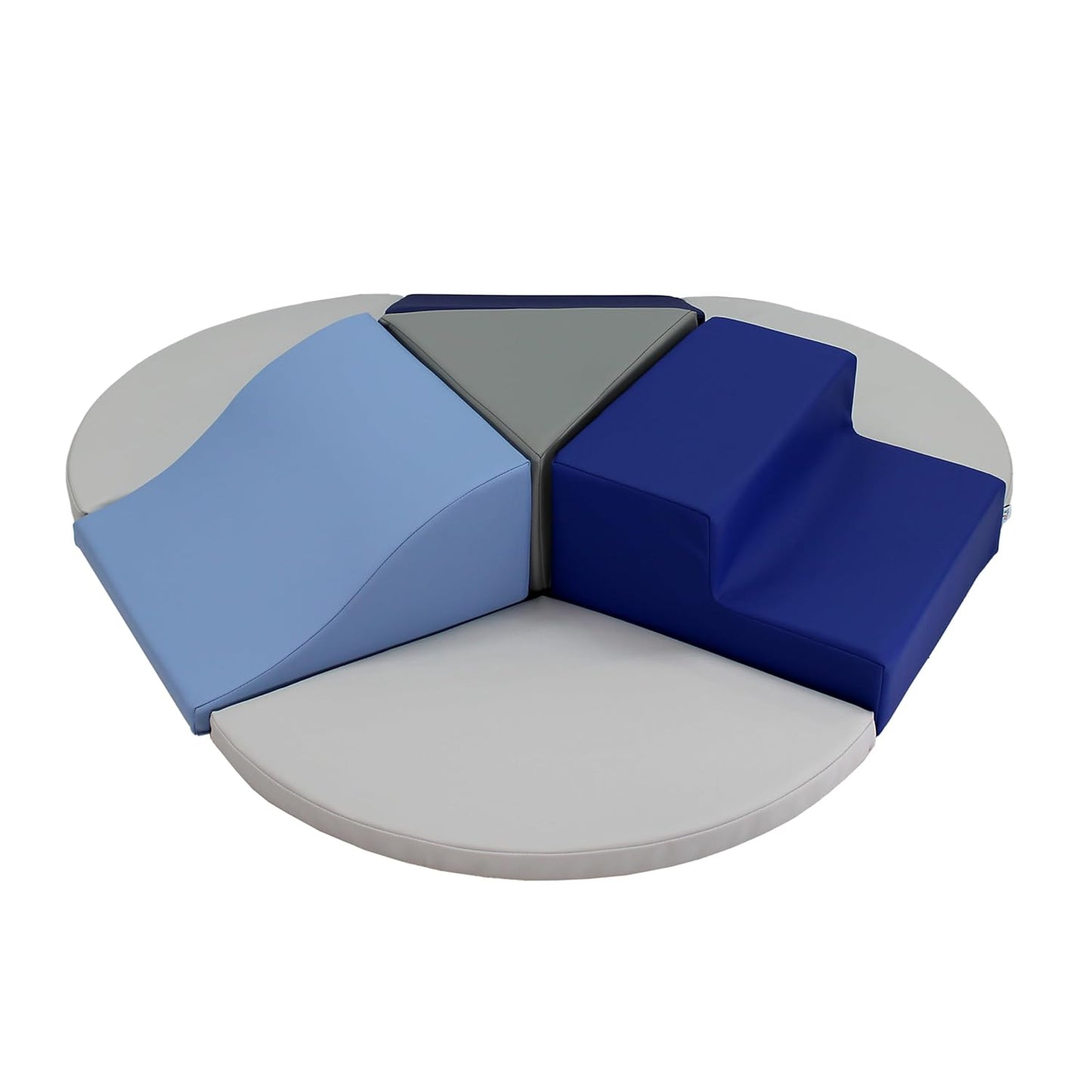 Factory Direct Partners 13800-NVPB SoftScape Toddler Playtime Junction 360 Climber Plus Side Pads, Indoor Active Play Structure for Toddlers, Kids; Safe Soft Foam (7-Pc)- Navy/Powder Blue