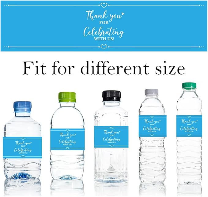 100PCS Wedding Water Bottle Labels Waterproof Greenery Floral Wraps Sticker for Water Bottle Baby Shower Bottle Label for Bridal Shower Party Thanks A16