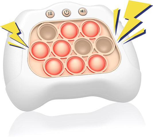 Quick Speed Push Puzzle Game Console Toys, Fast Push Bubble Game Light Up Pop Pro Fidget Games Pop Fidget Sensory Toys for Adults and Kids Bubble Stress Relief Handheld Electronic Pop Game for Kids