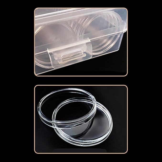100 Pcs 30mm Coin Capsules Holder with Foam Gasket and Plastic Storage Organizer Box, 5 Sizes (17/20/25/27/30mm) Coins Collector Case Protector for Coin Collection Supplies