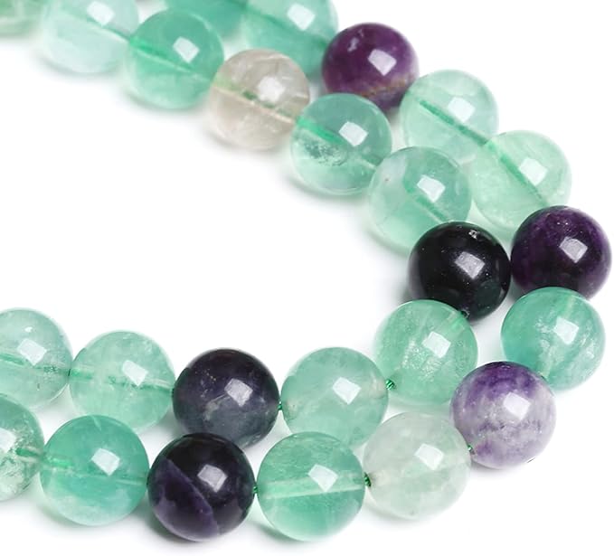 12MM 32PCS Natural Stone Green Fluorite Gemstone Beads for Jewelry Making DIY Bracelet 1 Strand