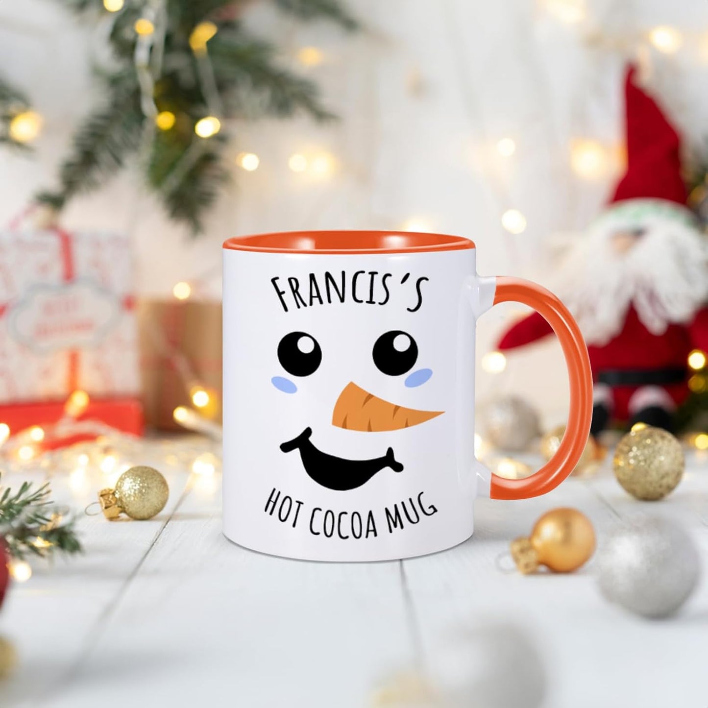 Custom Christmas Mugs Personalized Hot Cocoa Mug for Kids Snowman Hot Chocolate Mug Customized Winter Holiday Mugs 11 oz Christmas Ceramic Mug Xmas Gifts for Boys Girls Family Christmas Decorations