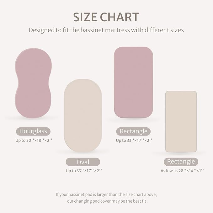 Blissful Diary Muslin Bassinet Sheets for Baby Girls Boys, Boho Soft Cotton Fitted for Oval Hourglass Rectangle Mattress, 2 Pack(Sunshine&Blush Pink)