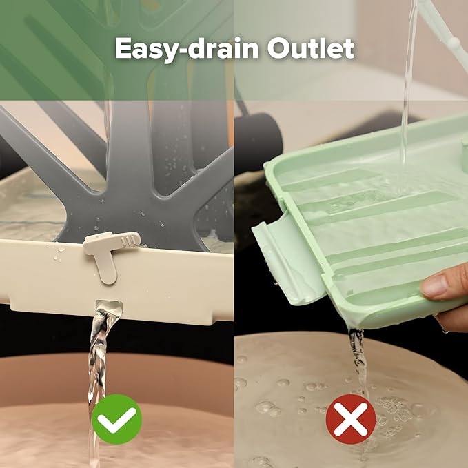 haakaa Baby Bottle Drying Rack, Space Saving Bottle Drying Tree for Bottles/Pump Parts/Pacifiers and Other Baby Essentials, Easy-Store Dryer Rack Great for Home & Travel, BPA Free (Slate Grey)