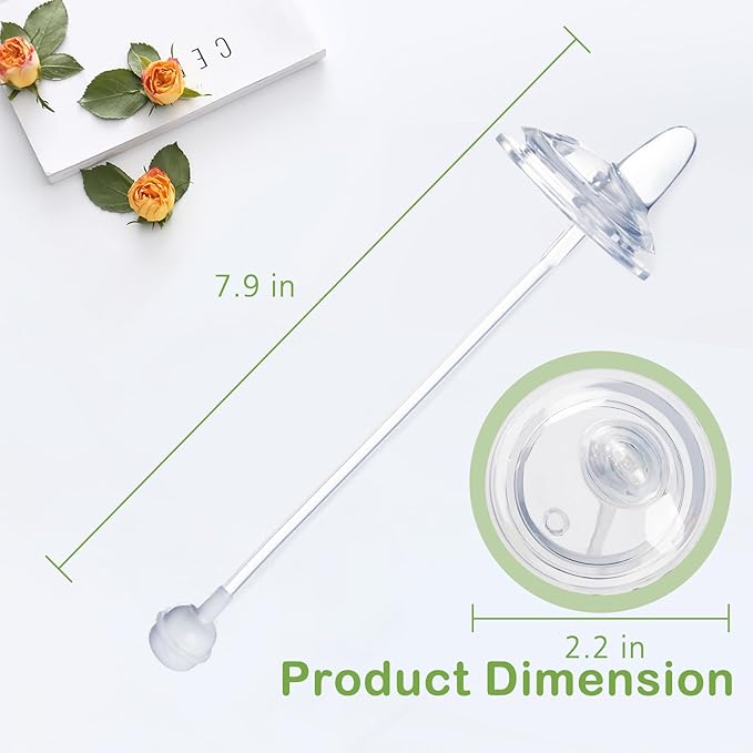 3 Pack Weighted Straw Cup Conversion Kit Compatible with Dr Browns Wide Neck Bottles, Soft Straw Bottle Top Conversion Kit, No-Spill, Transition Kit with Silicone Straws Nipple