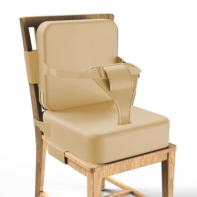 Toddler Booster Seat for Dining Table,Booster Seat for Kitchen Chair with Extended Straps,2PCS Portable with Safety Buckles,Suitable for Kids Aged 3-12 in Restaurants
