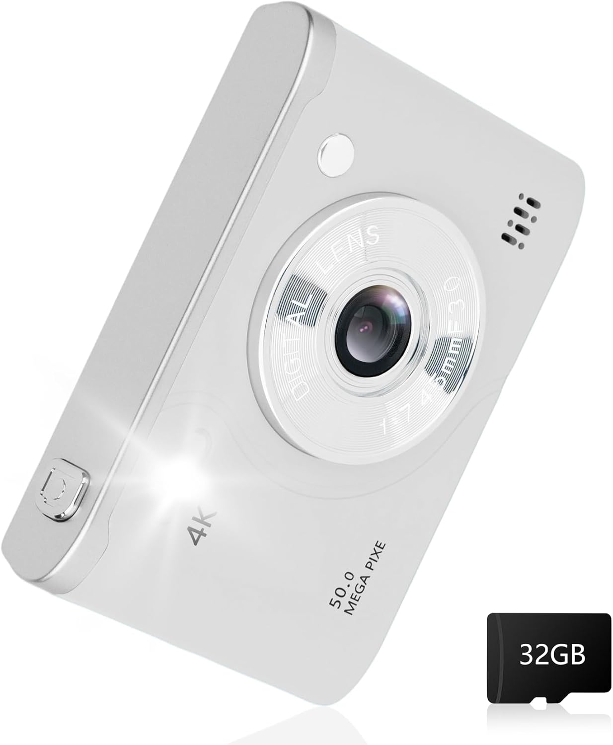 Digital Camera FHD 1080P Video & 8X Digital Zoom - Compact Point and Shoot Digital Camera with 2.4" Screen, 800mAh Rechargeable Battery - Portable Small Camera for Kids Teens Girls Boys(Silver)