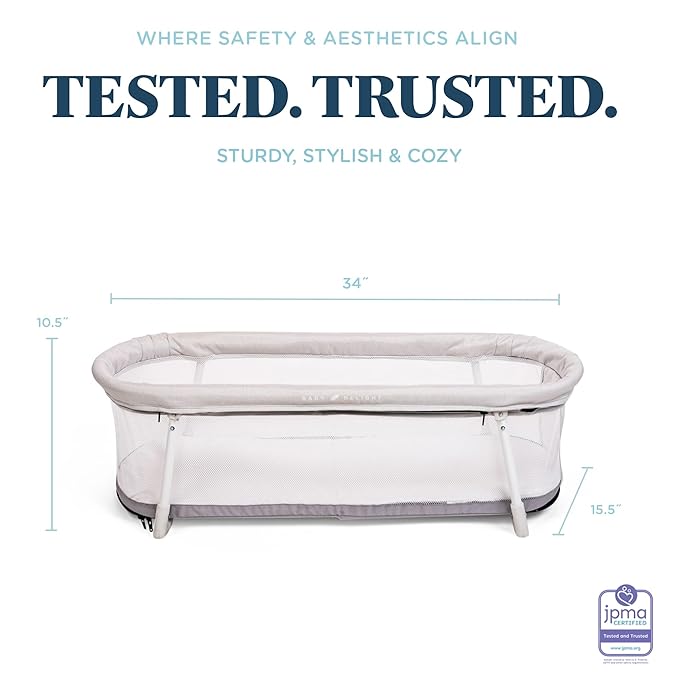 Baby Delight Snuggle Nest Bassinet, Portable Baby Bed, for Infants 0 – 5 Months, Driftwood Grey