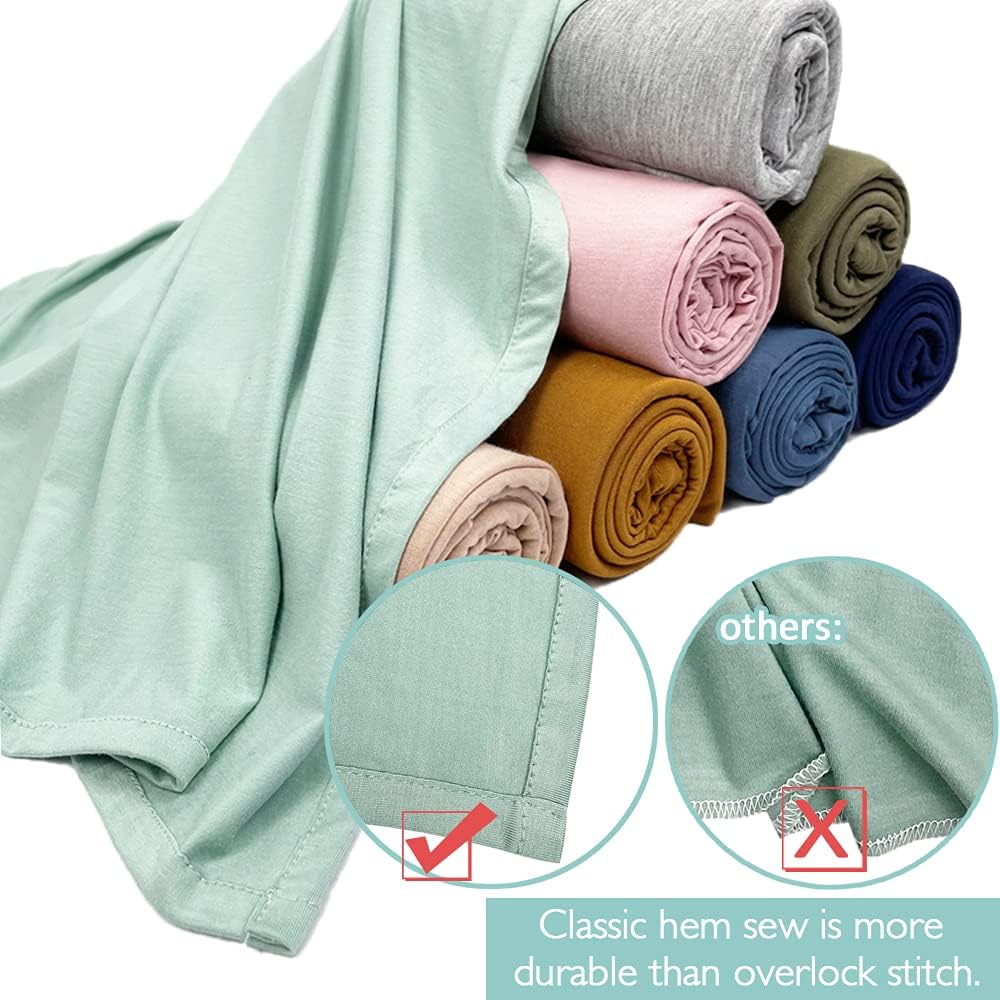 OWLOWLA Swaddle Blanket and Hat Set Newborn Swaddle Wrap Baby Receiving Blanket for Baby Boys Girls(Dim Gray)