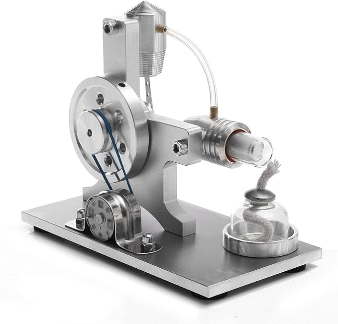 Hot Air Stirling Motor Power Generator Alpha Engine Model Educational Physics Experiment Kit (A)