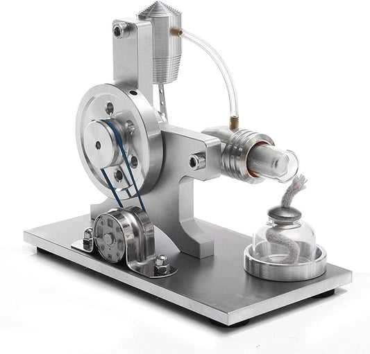 Hot Air Stirling Motor Power Generator Alpha Engine Model Educational Physics Experiment Kit (A)