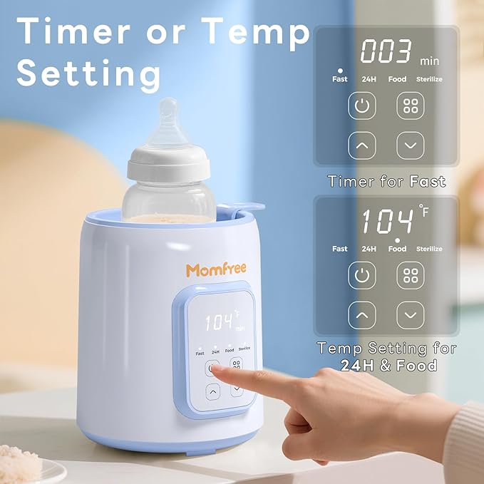 Baby Bottle Warmer, 8-in-1 Fast Bottle Warmer for Breastmilk and Formula,Feeding Baby Essentials at Home Use, Milk Warmer for New Born Baby Bottles(Blue)