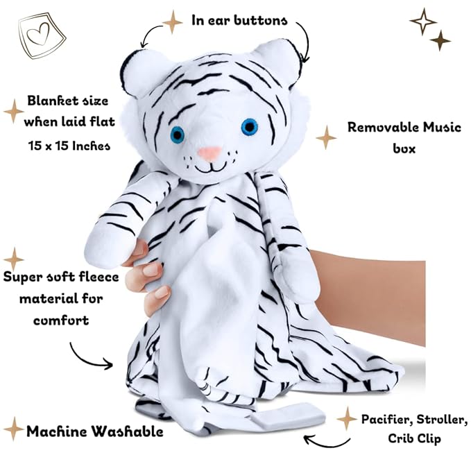 Newborn Gift - White Noise & Lullaby Plush Lovey Helps Speed up Pre-Sleep Calming Routine - Reduce Night Wakeups – More Quality Sleep for Mom – Baby Gift Newborn - Toddler Toy
