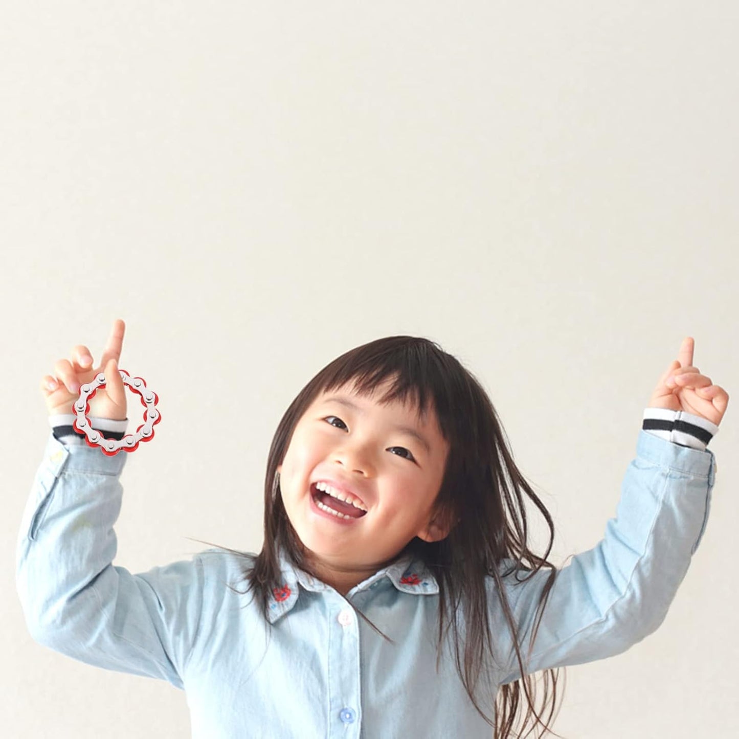 NUOBESTY 2 Pcs Bike Chain Toys 12 Roller Chain Toys Flippy Chain Stress Reducer Bike Chain Toys for Adult Teens Autism Stress and Relief Red Black