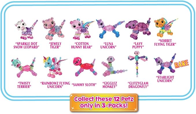 Twisty Petz 3-Pack Luna Unicorn & Sammy Sloth - Includes 3 Collectible Petz: 2 You See,1 Surprise! Adorable, collectible petz transform into friendship bracelets, necklaces & accessories. For girls 6+