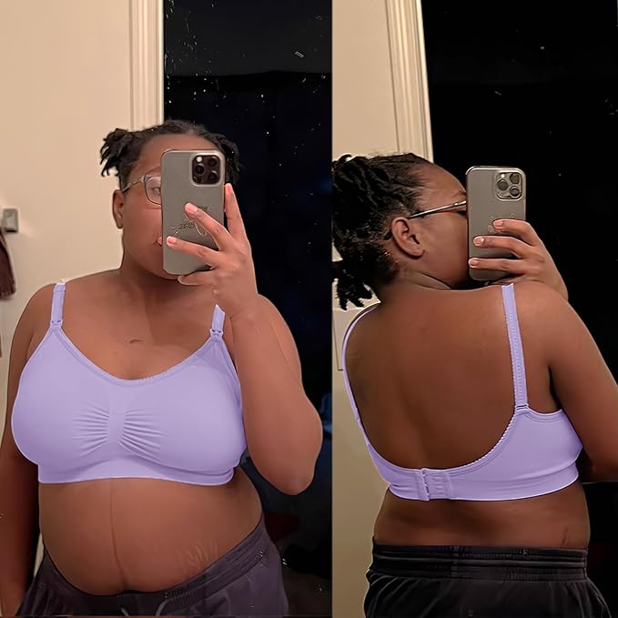 iloveSIA 4Pack Nursing Bra for Breastfeeding Maternity Bra for Pregnancy Seamless Wireless Fit Bra Regular & Plus Size M-4XL