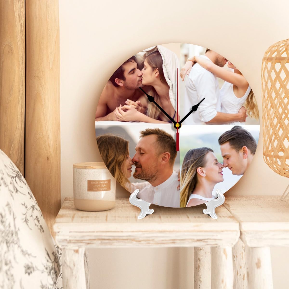 Generic Custom Wall Clock Personalized Clocks with Photo Text Logo Customized Round Clock for Birthday Wedding Present Family Friends Gifts, 10inch-25cm