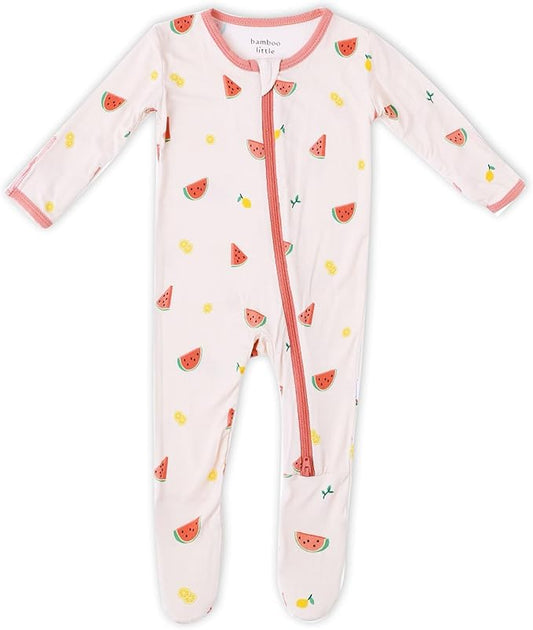 Bamboo Little Soft Baby Footie Pajamas, Baby Clothes, Newborn Sleepers, 95% Viscose and 5% Spandex, 0-24 Months