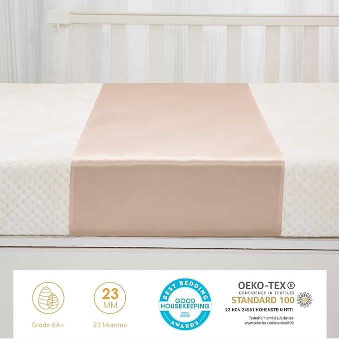 PROMEED 100% Mulberry Silk Bassinet Sleeve Sheet for Baby Hairloss and Bald Spot, Oeko-TEX Certified 23 Momme Silk Dinosaur Crib Sheets for Baby Boys (White Dinosaur)