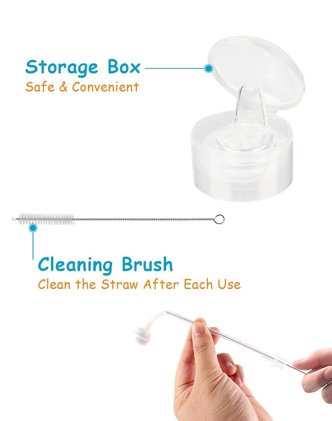 Sippy Cup Soft Spout Conversion Kit for Lansinoh Baby Bottle, Toddler Transition Kit with Silicone Sippy Spout Nipple, Weighted Straw, Bottle Handle, Cleaning Brush, 3 Pack, 6m+