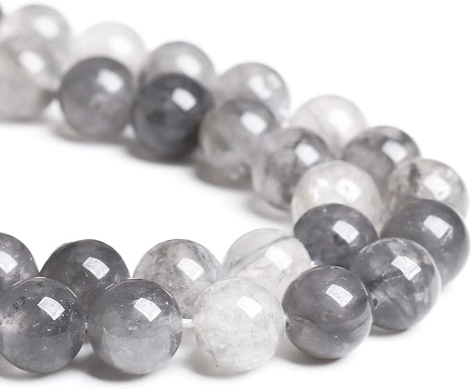 12MM 32PCS Natural Stone Cloudy Quartz Crystal Beads for Jewelry Making DIY Bracelet 1 Strand