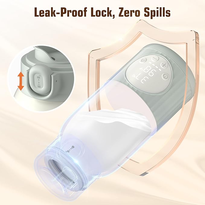 Portable Bottle Warmer for Breast Milk,Formula or Water 13oz Large Capacity,100W Power Fast Warming & Precise Temp Control Baby Milk Warmer for Travel