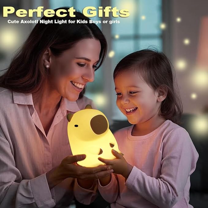 DREAMING MY DREAM Cute Capybara lamp,Squishy Capybara Night Light LED Rechargeable Novelty Animal Night Lamp,2 Levels Dimmable Nursery Nightlight for Kids,Touch Lamp for Bedroom
