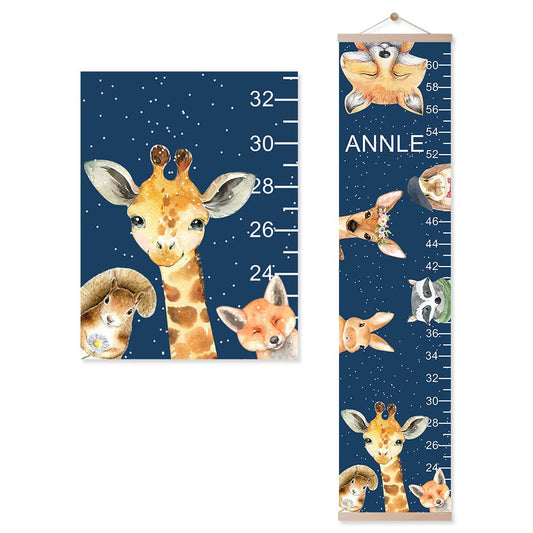 Personalized Kids Height Chart - Canvas Growth Ruler for Boys and Girls - Custom Name Banner with Removable Nursery Wall Decor - Gift for Kid’s Room Decoration