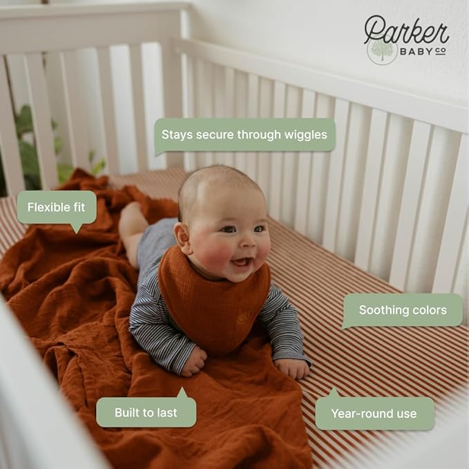 Parker Baby Soft & Durable Fitted Baby Crib Sheets | Snug Fit for Standard Crib Mattresses | Machine Washable, Fade-Resistant & Modern Nursery Designs