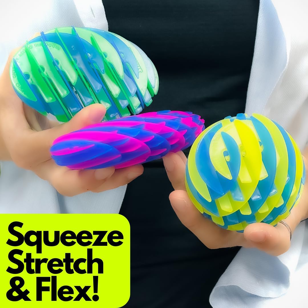Zinkeez FlatBall - The Ultimate Flat-to-Ball Fidget Toy - for Kids, Teens and Adults Ages 4 and Up - Glow in Dark Radiant Green