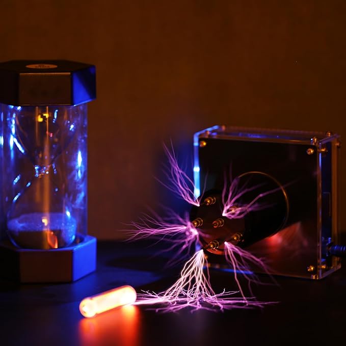 JZENT Bluetooth Music Tesla Coil SSTC Desktop Toy Plasma Loudspeaker Arc Generator Wireless Transmission Teaching Demonstration Experiment Model for boys JE-19