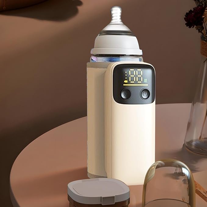 Zopsc Portable Bottle Warmer for Travel, 4000mAh*2 USB Cordless Milk Bottle Warmer and Insulation Cover, Smart Constant Temperature, Universal Fit for Home Outdoor