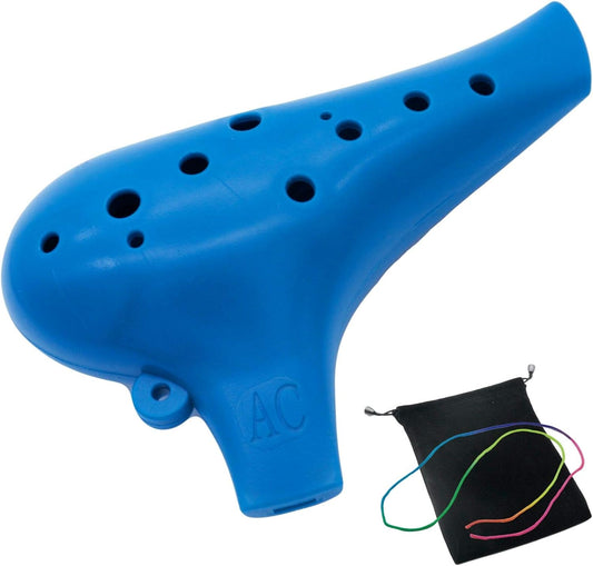 Aestivate Plastic Ocarina Instrument 12 Hole Ocarina Alto C 12-Hole Ocarina Instrument Easy Instrument (Blue)