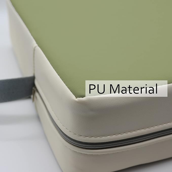 Booster Seat for Dining Table, PU Anti-Scratch Easy Cleaning Kids Toddler Booster Seat for Table, Portable Travel Increasing Cushion for Chair - Green