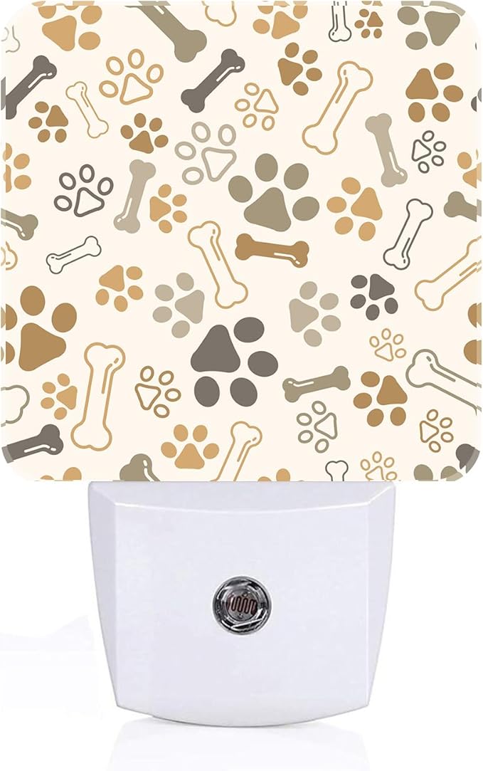 Dog Paw Night Light,Plug-in Nightlights Auto Sensor Night Lamp Dusk to Dawn Lamp Home Decor for Nursery Children Girls Boys