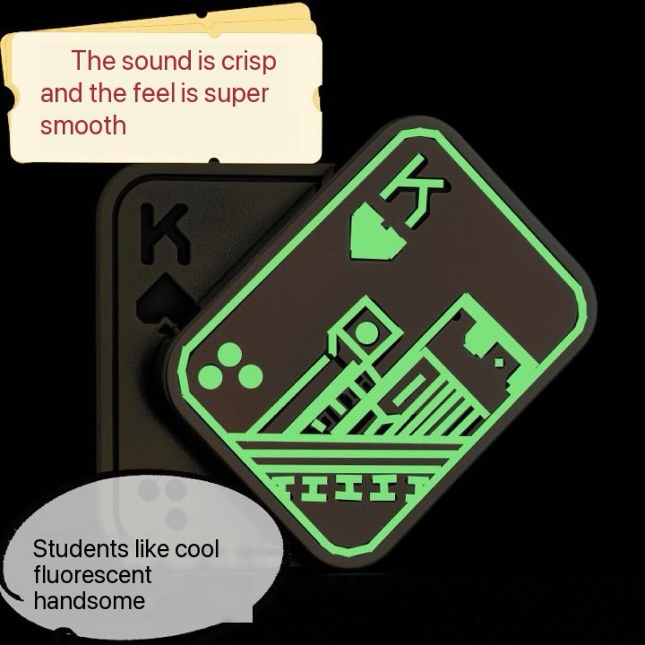 Luminous Noctilucent Upgrade Fidget Slider, Metal Fidget Toys Poker Push Card Stress Relief Toy, EDC Toy Fidget Toy Haptic Coin, Office Desk Toys Gifts for Boyfriend and Father