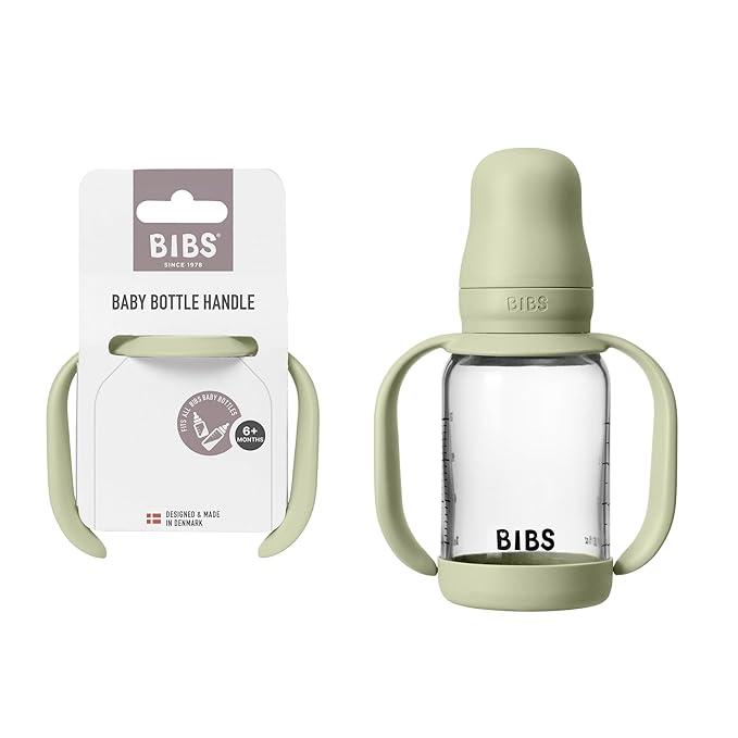 Bibs | Baby Bottle Handle | Easy & Comfortable Grip | Non-Slip Surface | BPA-Free | Dishwasher Safe | BIBS Baby Bottle Accessories | Ages 6+ Months | Sage