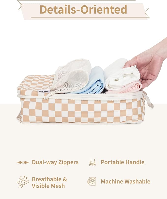 Narwey 6 Set Compression Packing Cubes for Travel Kids Women Carry on, Packing Organizers Bag for Backpack Luggage Suitcase Duffle Bags