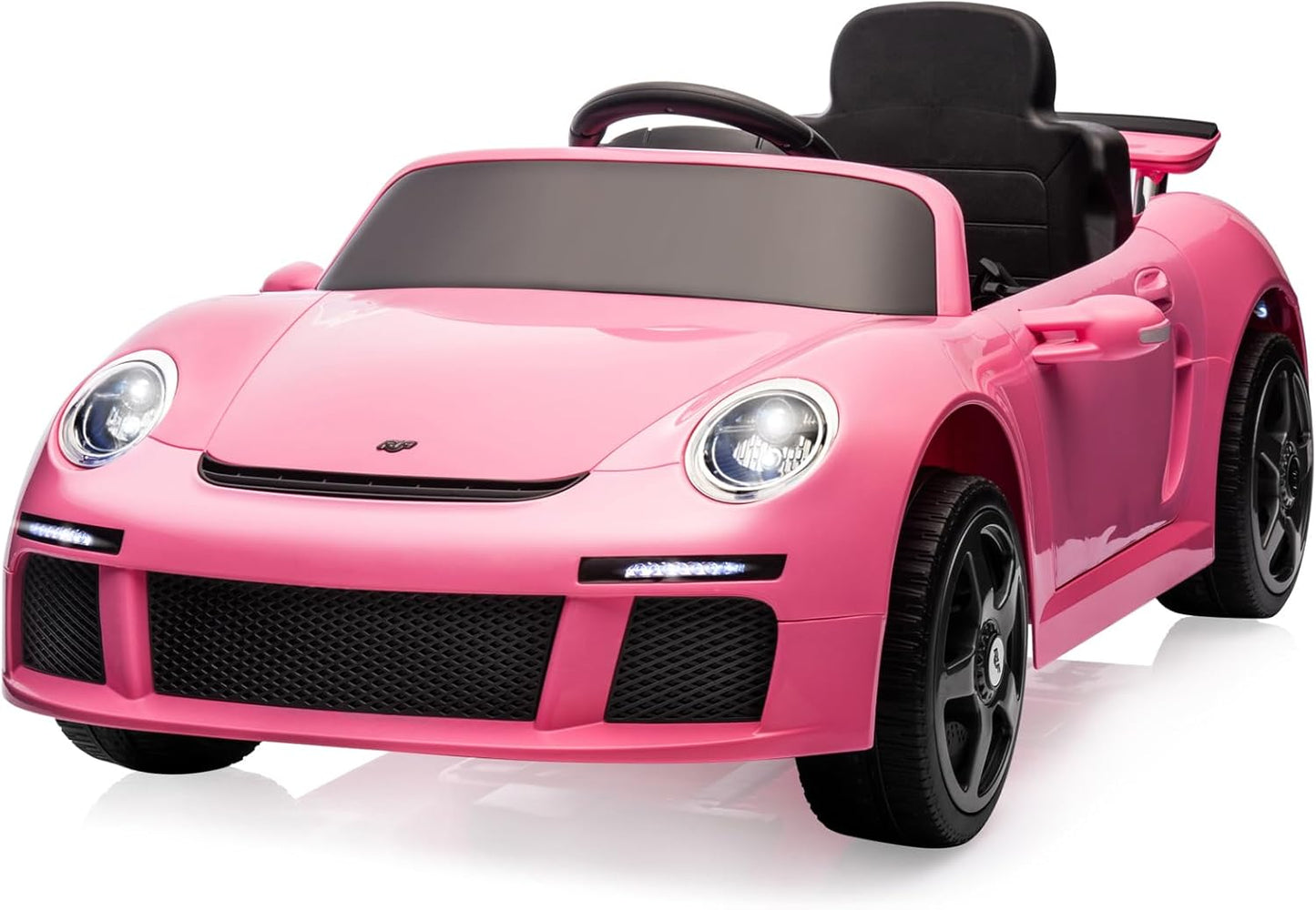 Licensed RUF CTR3 12V Kids Ride On Car with Parent Remote Control, MP3 Player, Battery Powered Electric Toy with 2 Motors, 3 Speeds, LED Lights - Pink