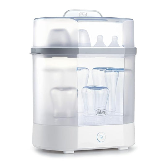 Chicco 3-in-1 Modular Electric Steam Sterilizer for Baby Bottles, Feeding Accessories, and More | Eliminates 99.9% of Germs | 3 Configurations | Automatic Shut-Off and Quiet Operation