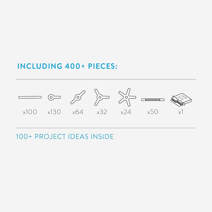 Strawbees Imagination Kit STEM Building Set, 400 Pieces and 105 Challenge Cards