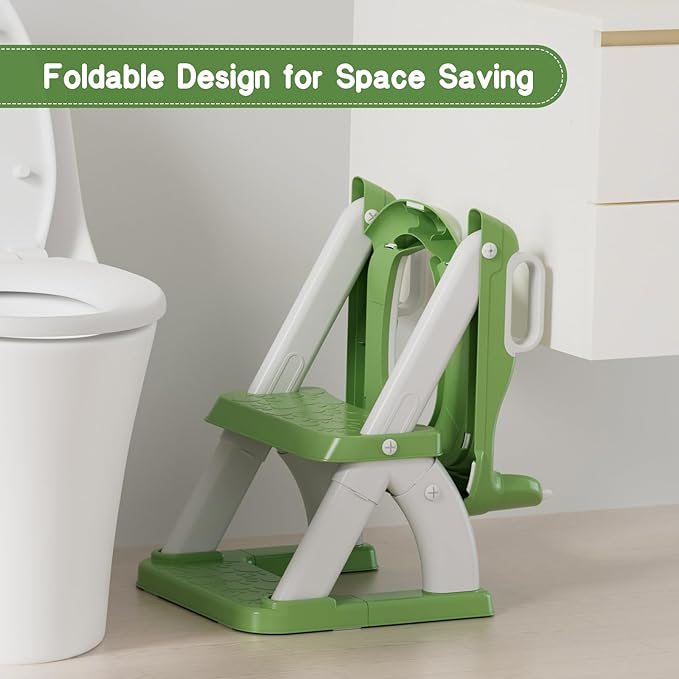 Potty Training Seat, Toddler Toilet Seat for Kids Boys Girls, 2 in 1 Potty Training Toilet for Kids, Splash Guard Anti-Slip Pad Step Stool, Adjust High Potty Chair for Toddler Kid Boys Girls