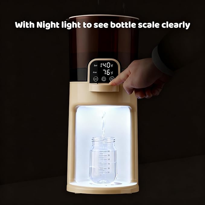 Instant Baby Bottle Warmer,Warm Water Dispenser for Making Formula Bottle Instantly,Detachable Container Easy Cleaning,24/7 Keep Warm, Adjustable Temperature(Beige,110V Only)