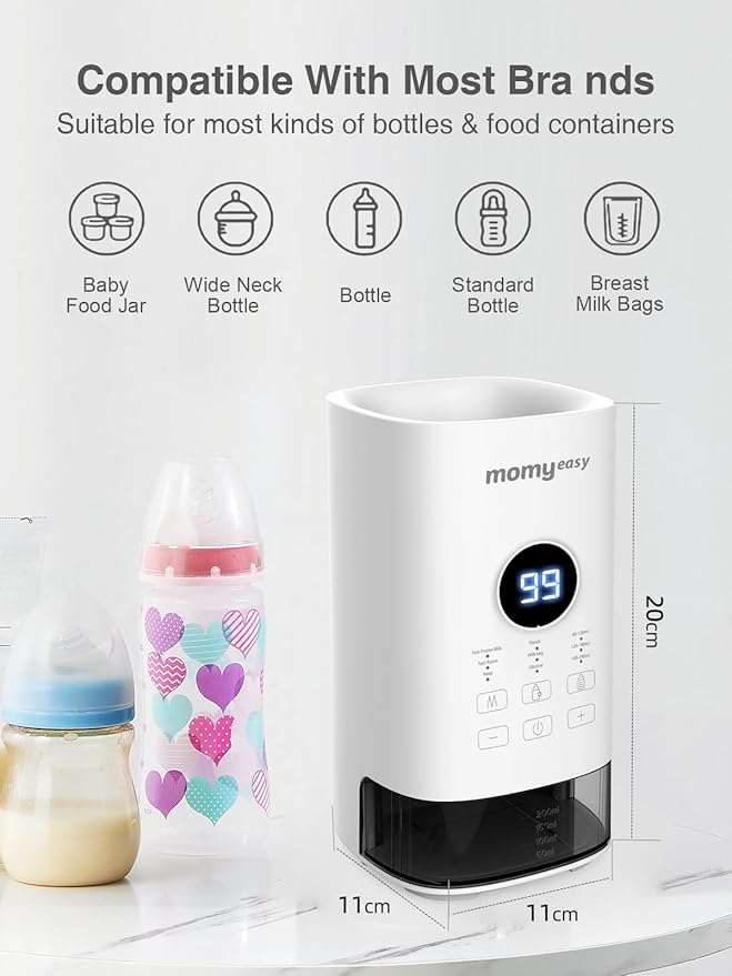 MOMYEASY Bottle Warmer, Fast Baby Bottle Warmer for All Bottles, Milk Warmer with Accurate Display Timer, Temperature Control and Auto Shutoff, Bottle Warmers for Breastmilk & Formula
