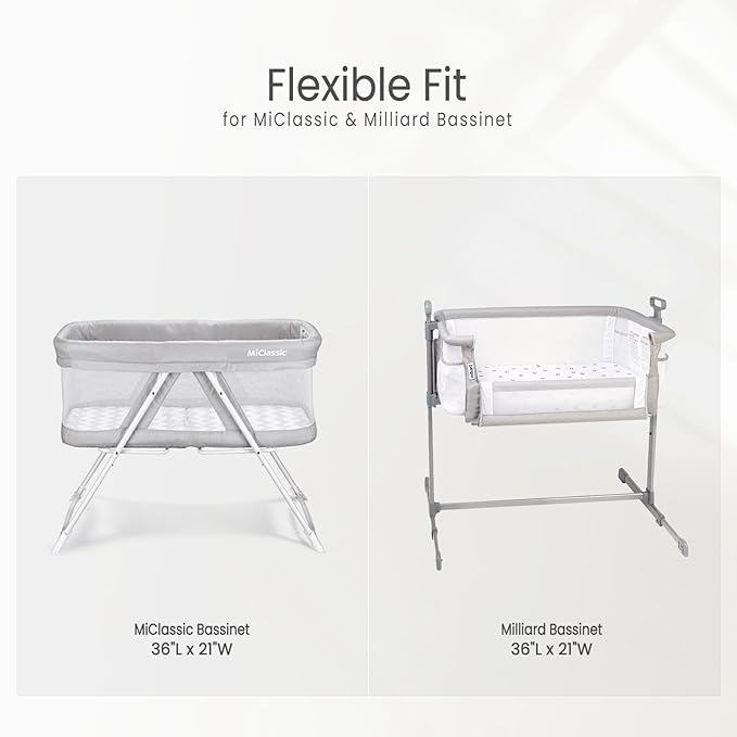 lulumoon Muslin Bassinet Sheets Baby: Cotton Bedside Sleeper Bassinet Sheets Fitted for MiClassic & Milliard Bassinet