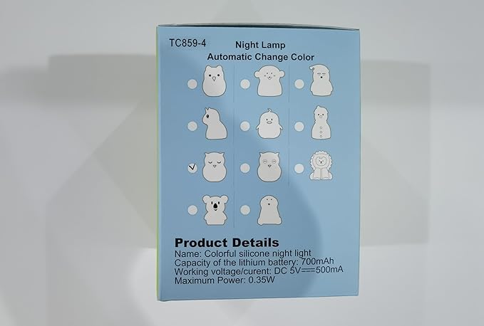 Night Light, Bedside Lamp for Children/Kids, Baby Nursery Lamp for Breastfeeding Safe, Break Resistant, Eye Caring, Adjustable Brightness & Color, Touch Control + Remote Control - Medium Owl