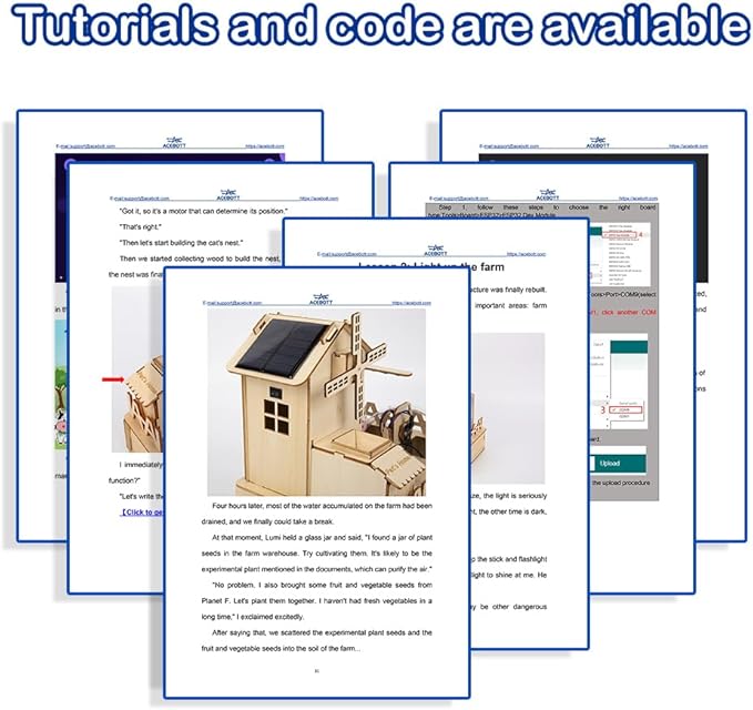 ACEBOTT ESP32 IOT Smart Farm Kit Compatible with Arduino/Scratch, STEM Kit Coding Kit with APP Control, Stem Toys Wooden House Building kit, STEM Educational kit for Kids 12+