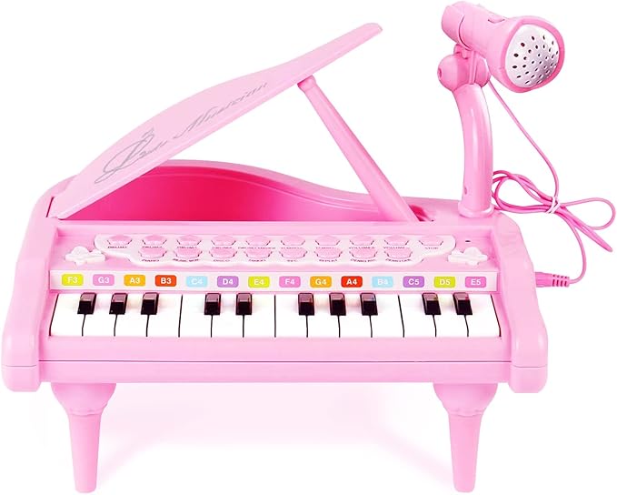 Piano Keyboard Toy for Girls-1 2 3 Year Old Girls First Birthday Gift -24 Keys Toddler Piano Multifunctional Musical Electronic Toy