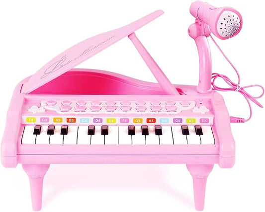 Piano Keyboard Toy for Girls-1 2 3 Year Old Girls First Birthday Gift -24 Keys Toddler Piano Multifunctional Musical Electronic Toy