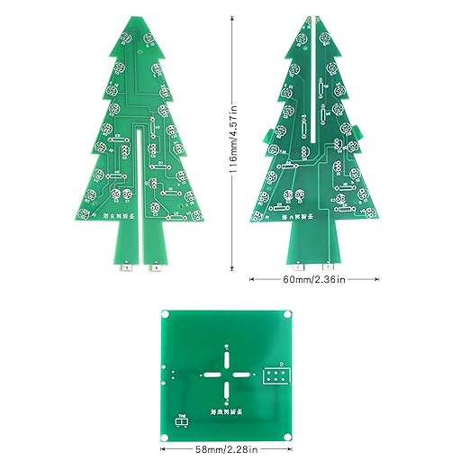 Soldering Practice Kit DIY RGB LED 3D Xmas Tree Electronics Projects Soldering Kit Welding Skills Learn Soldering Kit for DIYers Learning Electronics (05SDS01)